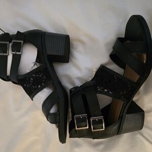 Black Strappy Women's Sandals